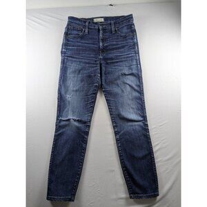 Madewell 10" High Riser Skinny Skinny Jeans Women's Size 27 Blue Distressed